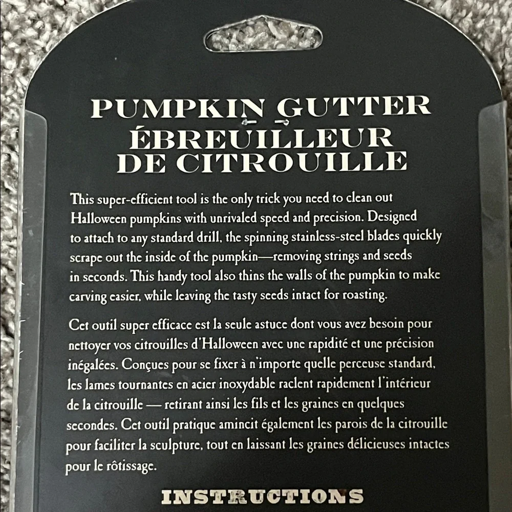 Williams Sonoma Pumpkin Gutter Drill Extension New 2013 Sealed Halloween Pie